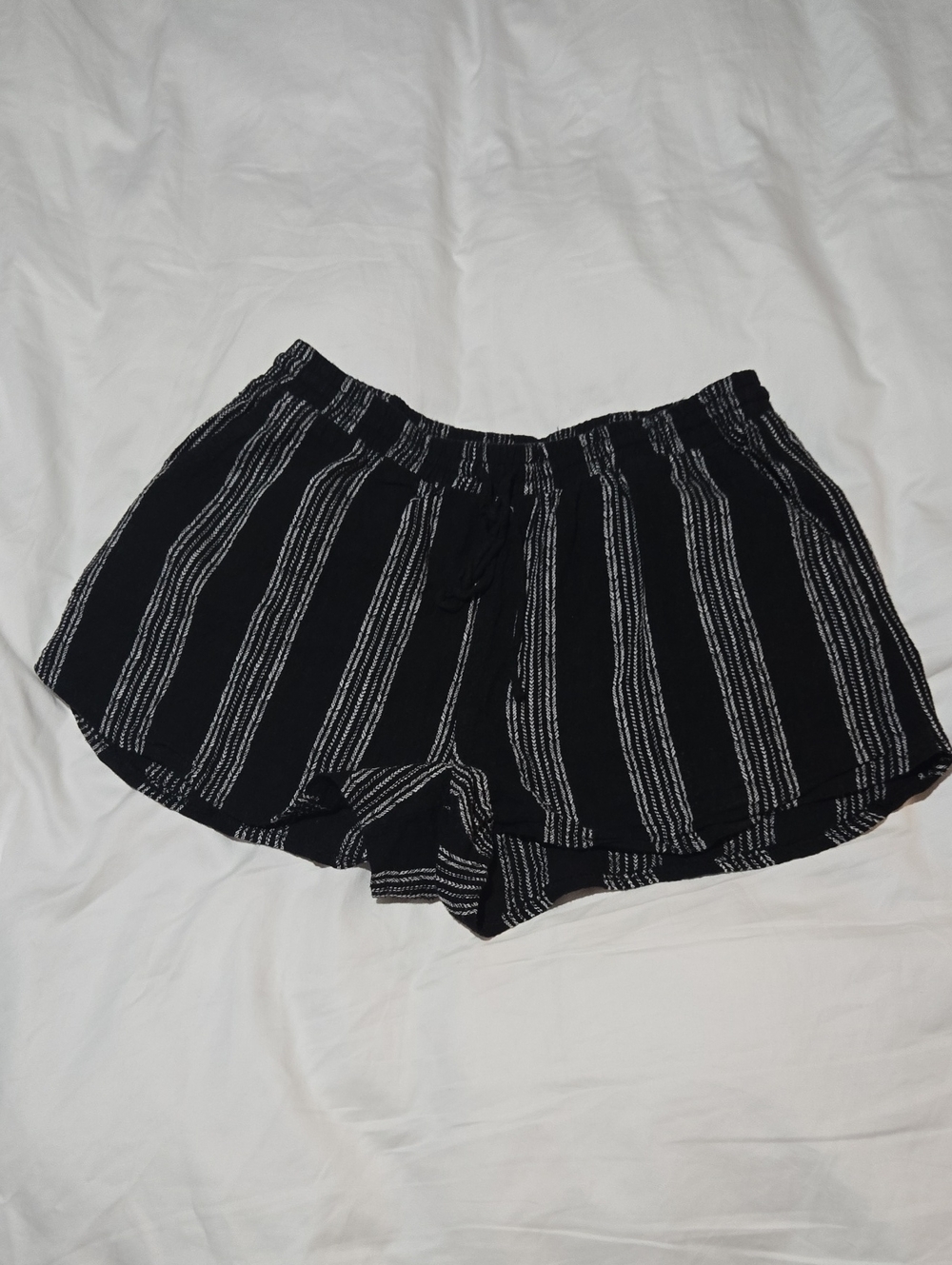 Universal Thread Black Shorts with White Vertical Stripes